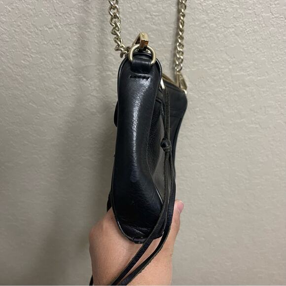 Rebecca Minkoff  crossbody leather black purse bag golden chain classic - Picture 10 of 16